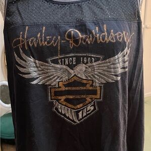 Plus size 2XL Harley-Davidson Black and Gold Graphic Tank 115 year anniversary